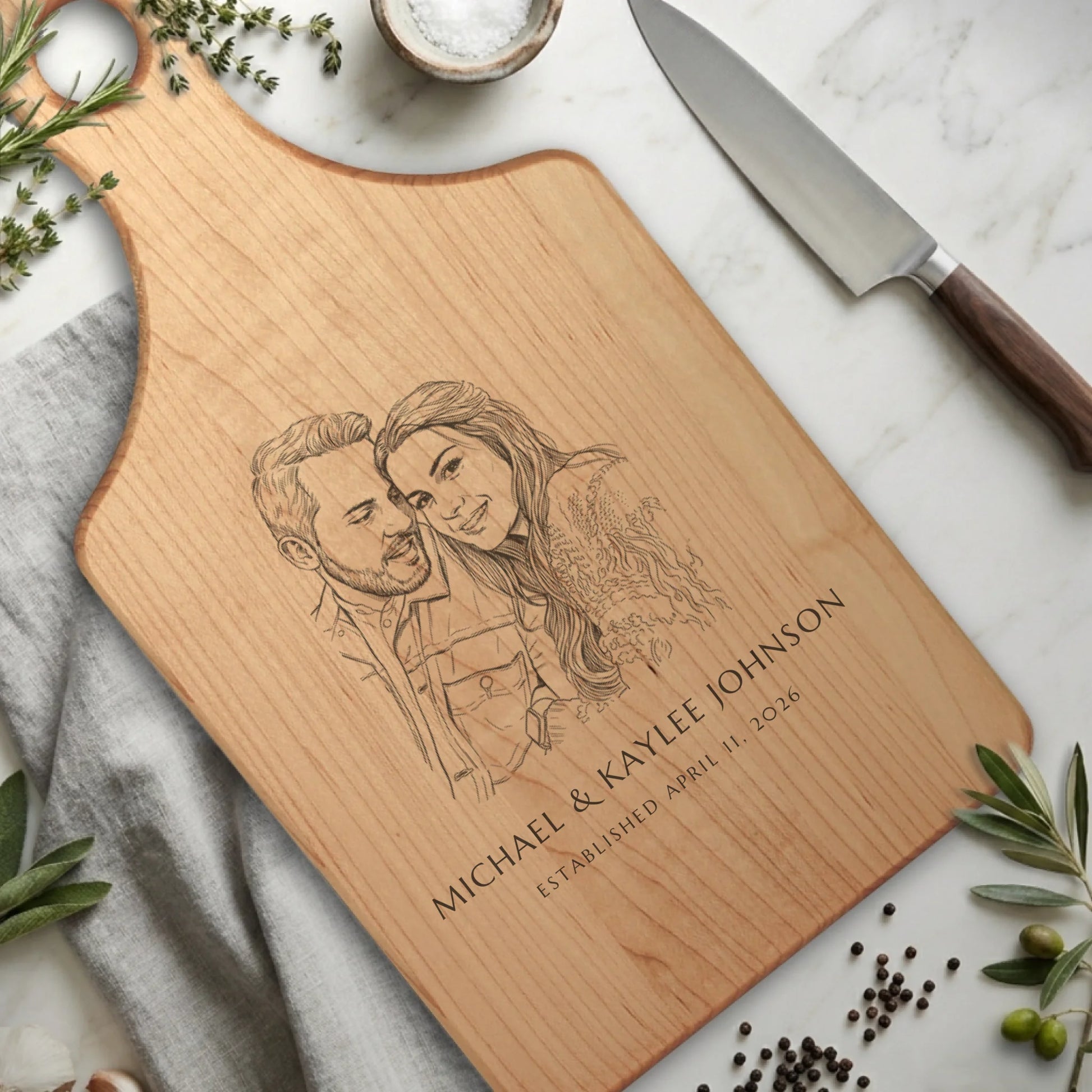 Paddle Cutting Board Maple for TIB