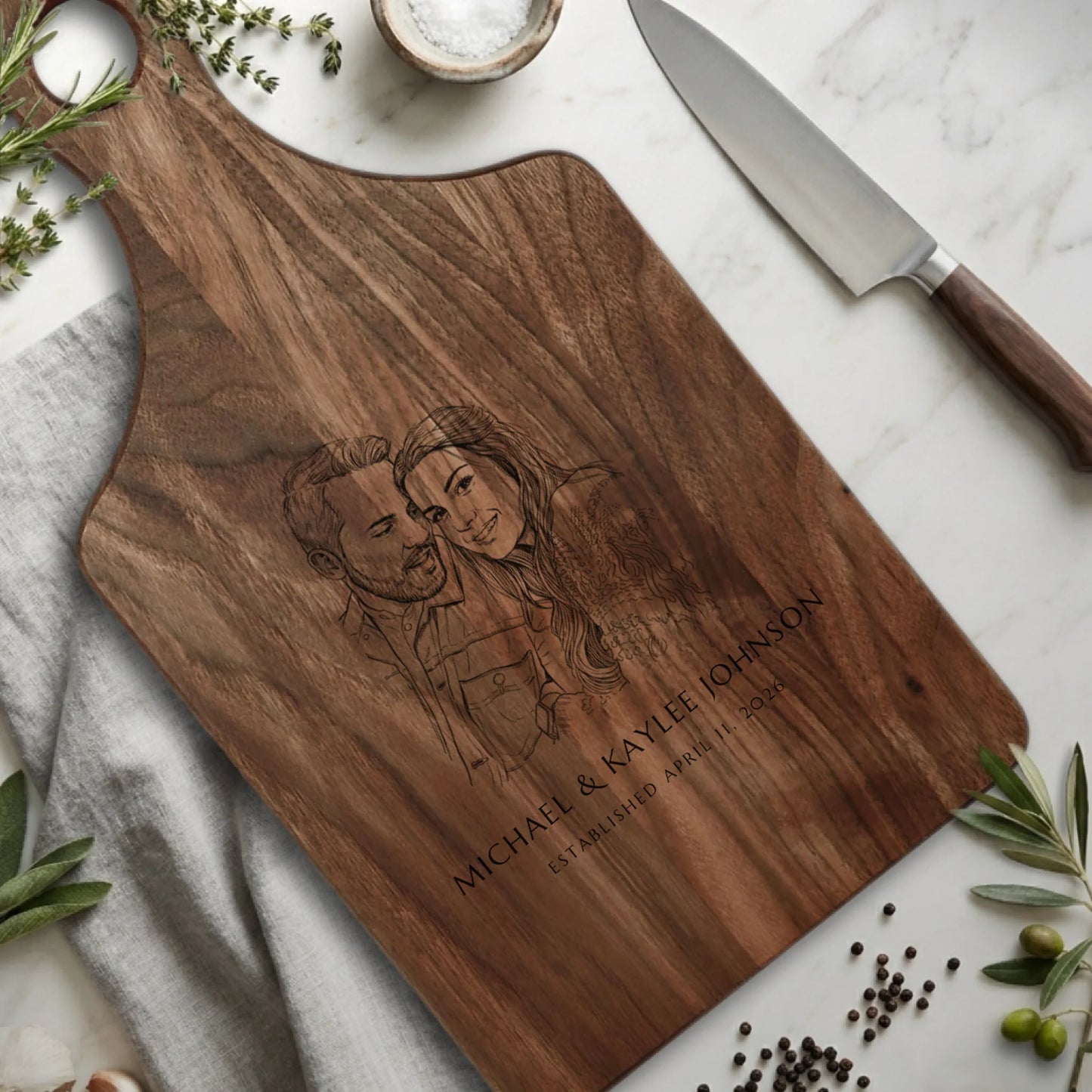 Paddle Cutting Board Walnut for TIB