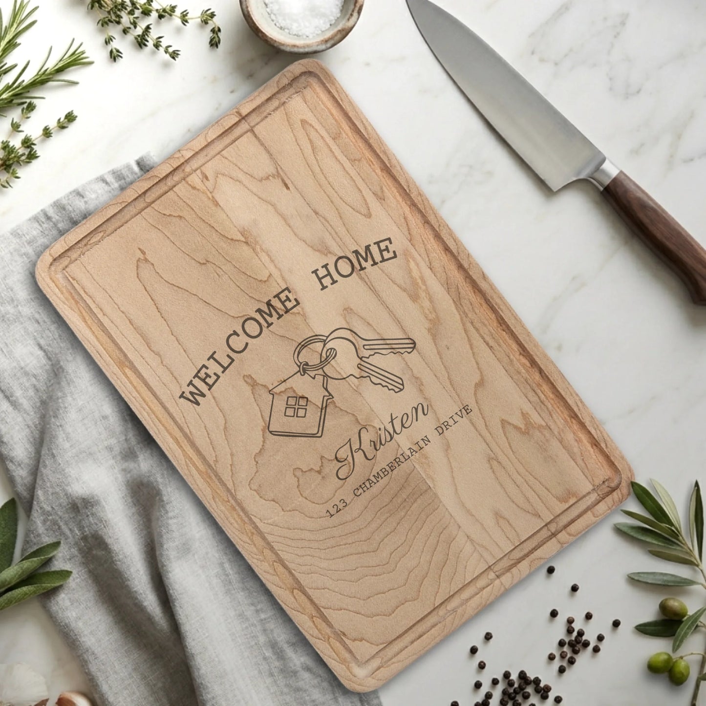 Rectangle Cutting Board with Drip Maple for TIB