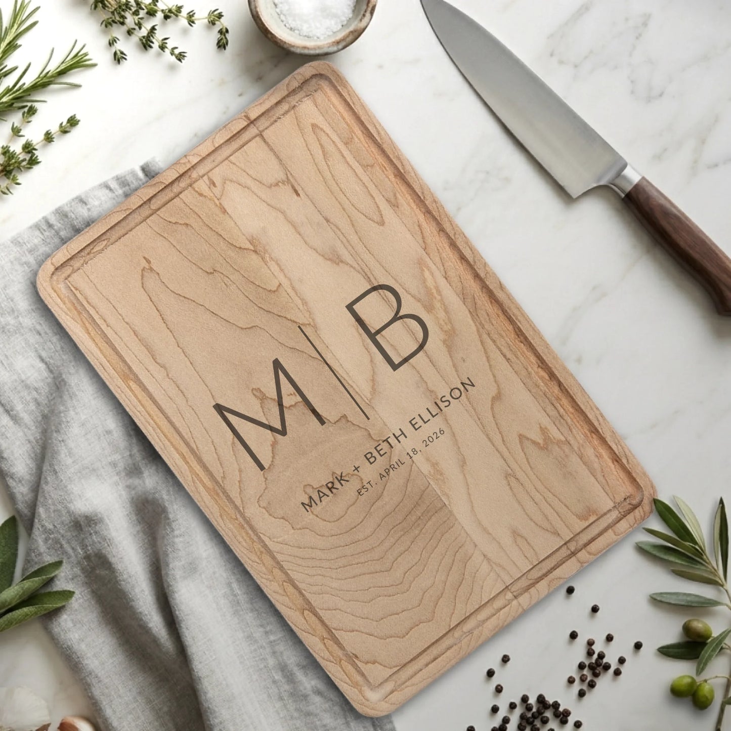 Rectangle Cutting Board with Drip Maple for TIB