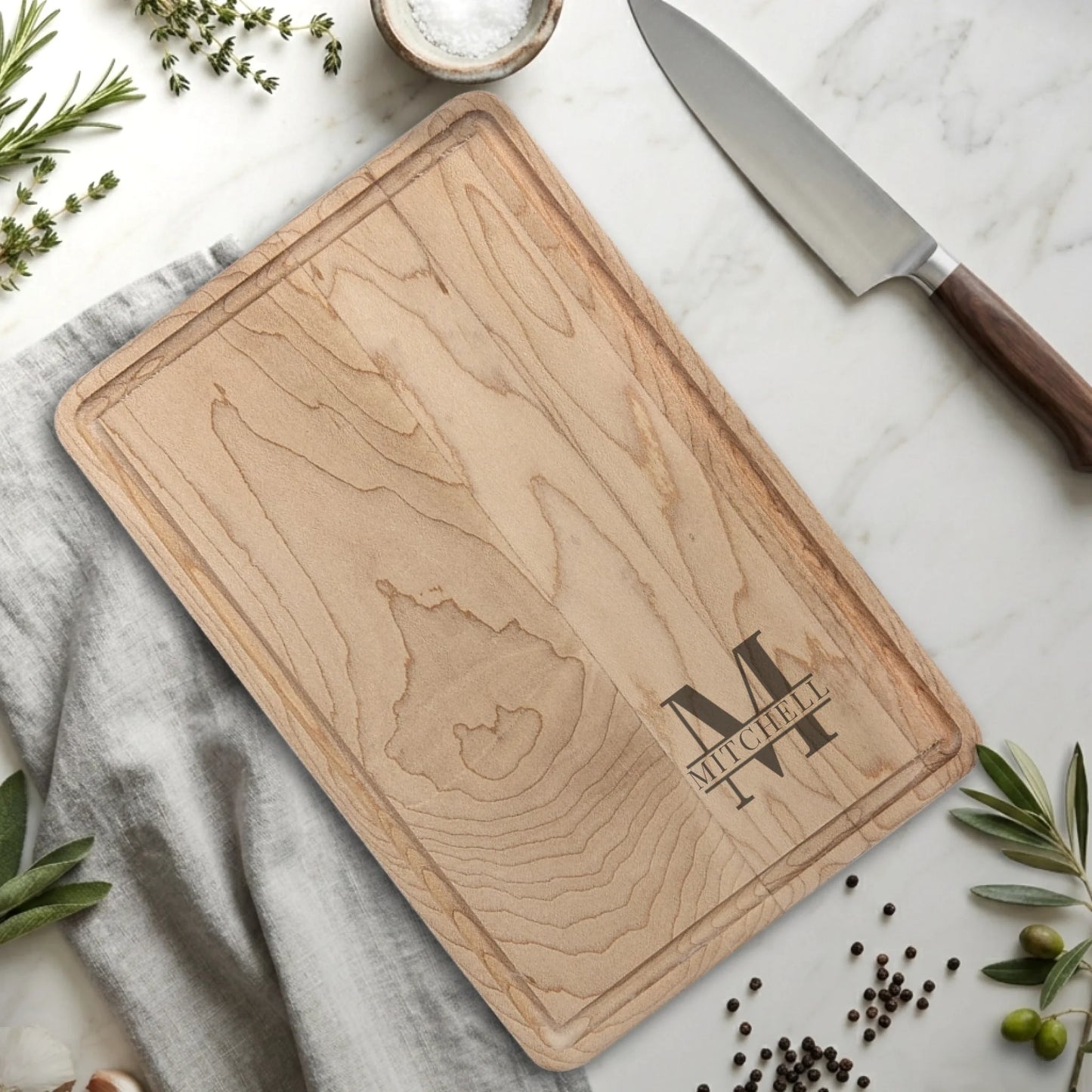 Rectangle Cutting Board with Drip Maple for TIB