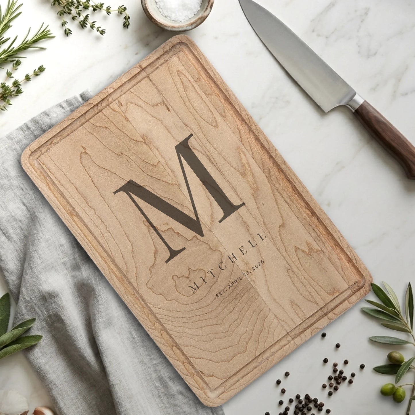 Rectangle Cutting Board with Drip Maple for TIB