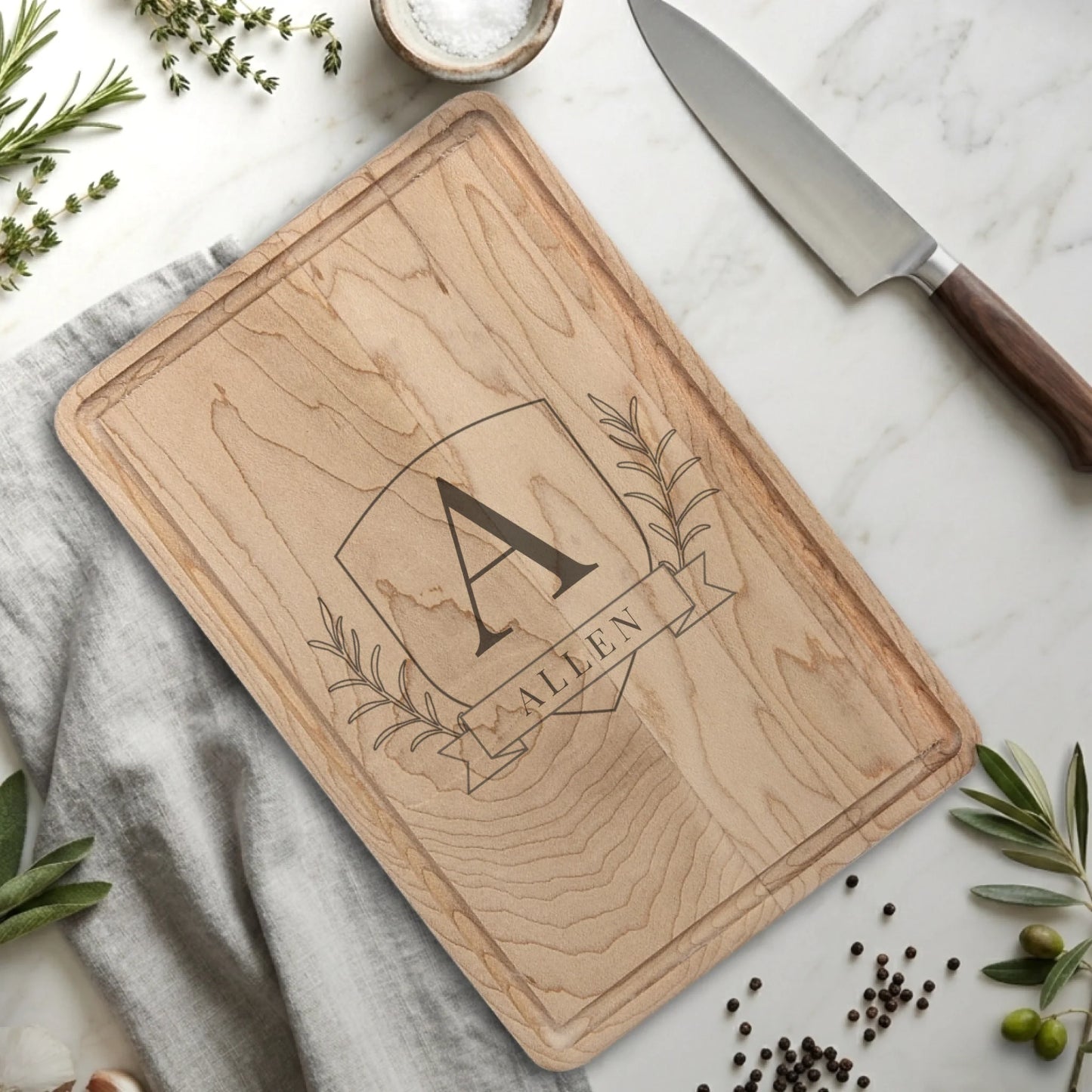 Rectangle Cutting Board with Drip Maple for TIB