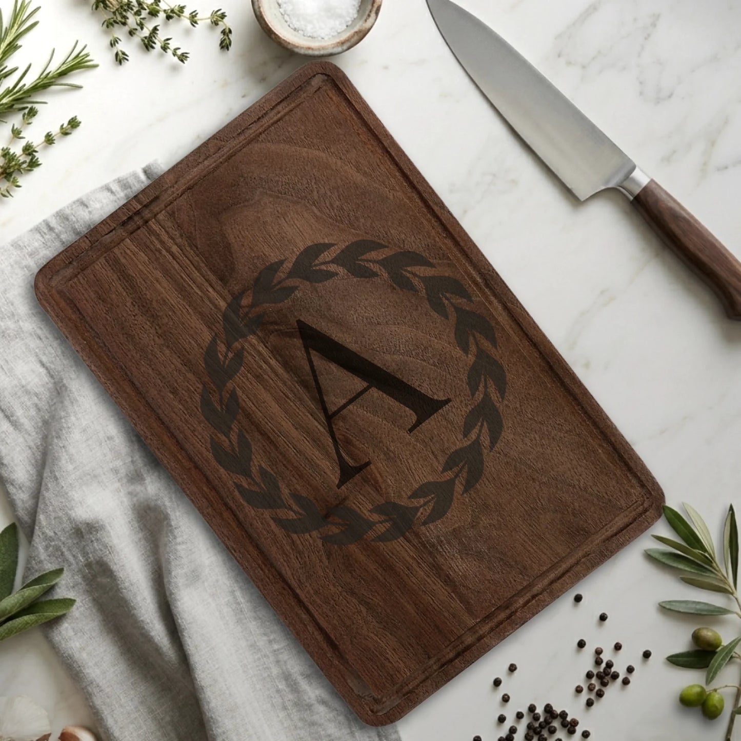Rectangle Cutting Board Walnut with Drip for TIB