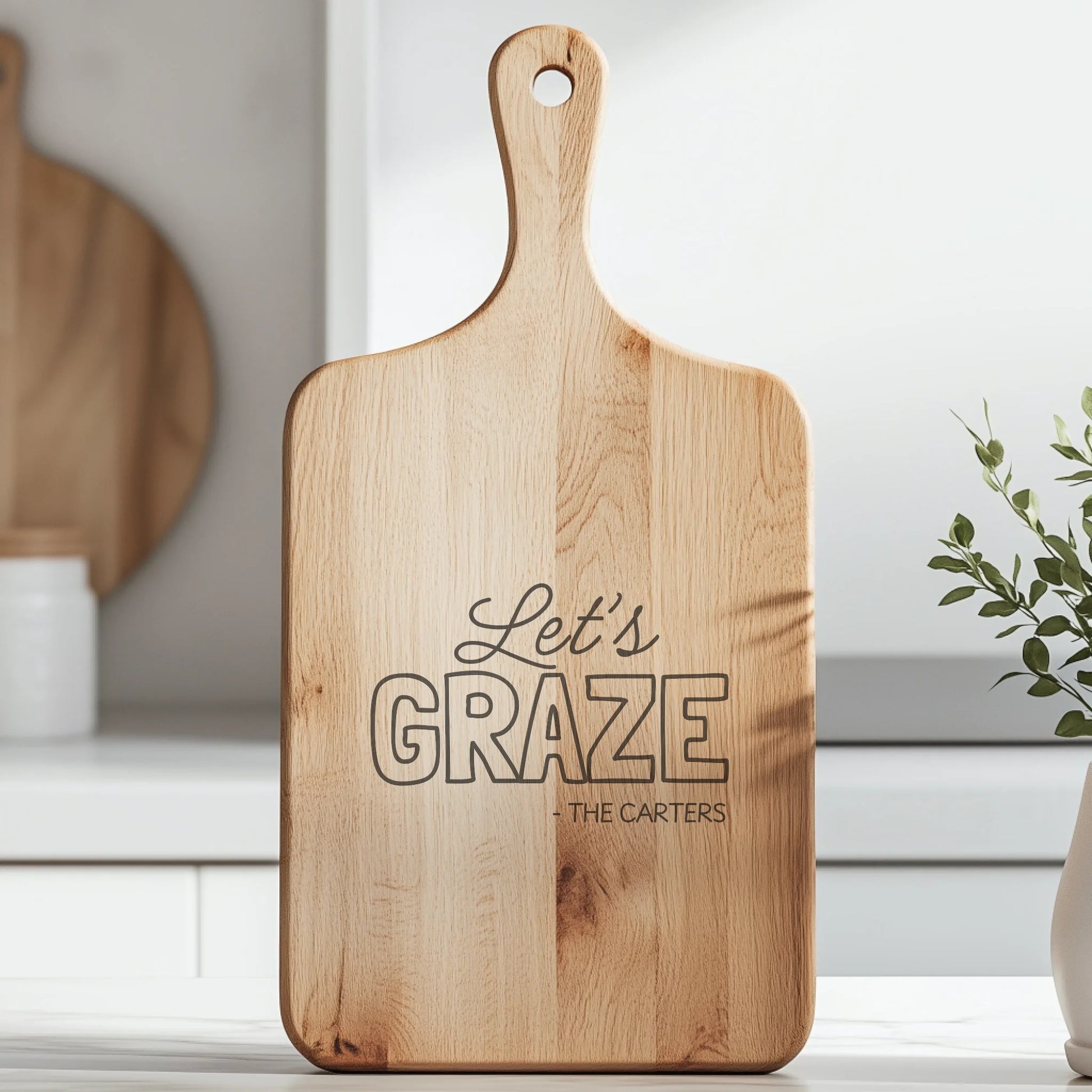 Paddle Cutting Board Lifestyle Closeup