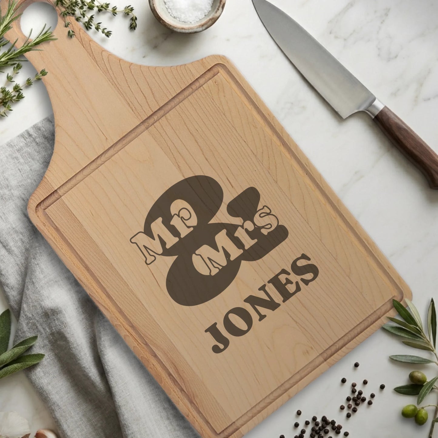 Paddle Cutting Board Maple with Drip for TIB