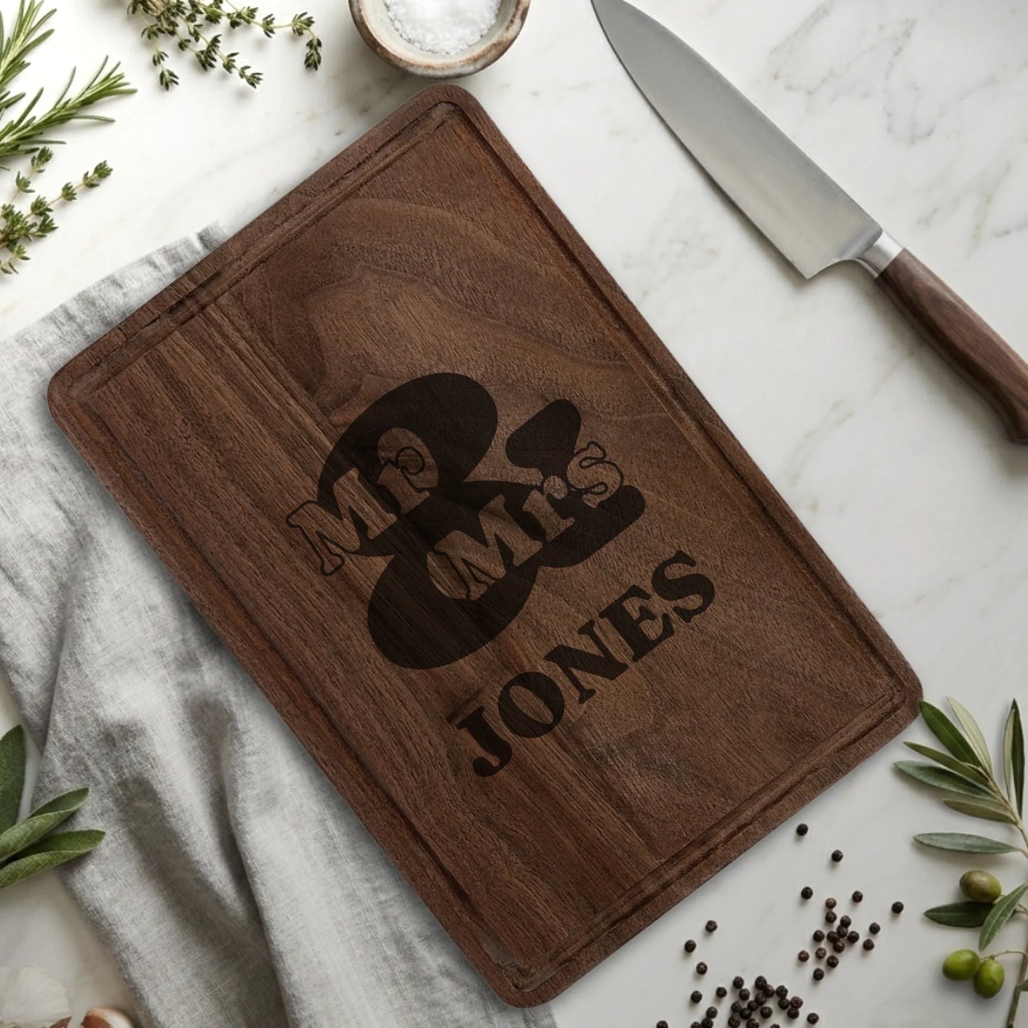 Rectangle Cutting Board Walnut with Drip for TIB