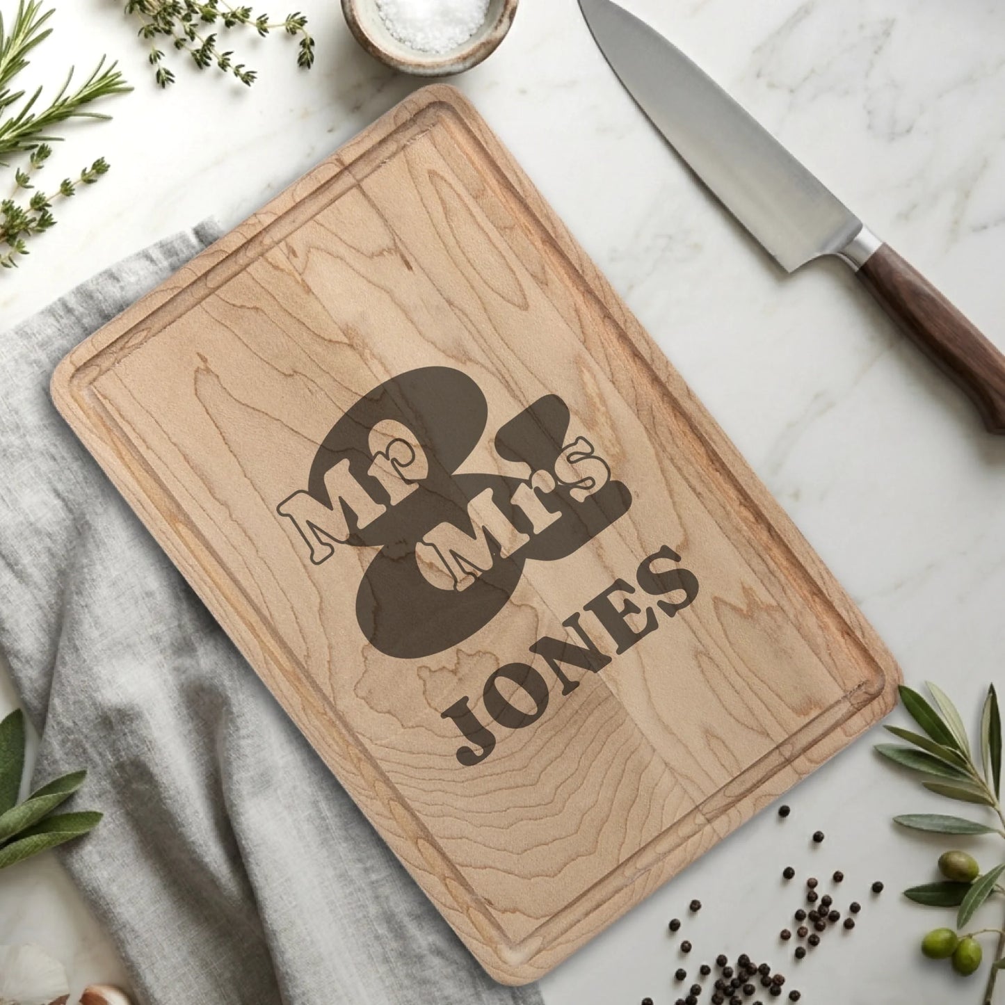 Rectangle Cutting Board with Drip Maple for TIB