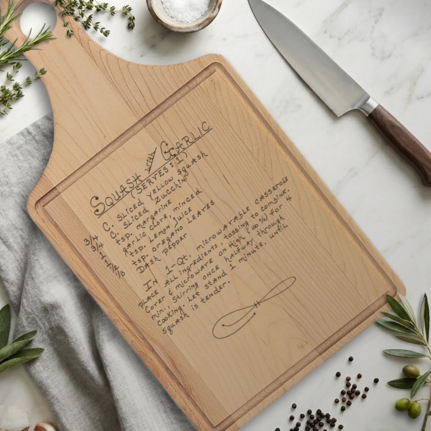 Paddle Cutting Board Maple with Drip for TIB