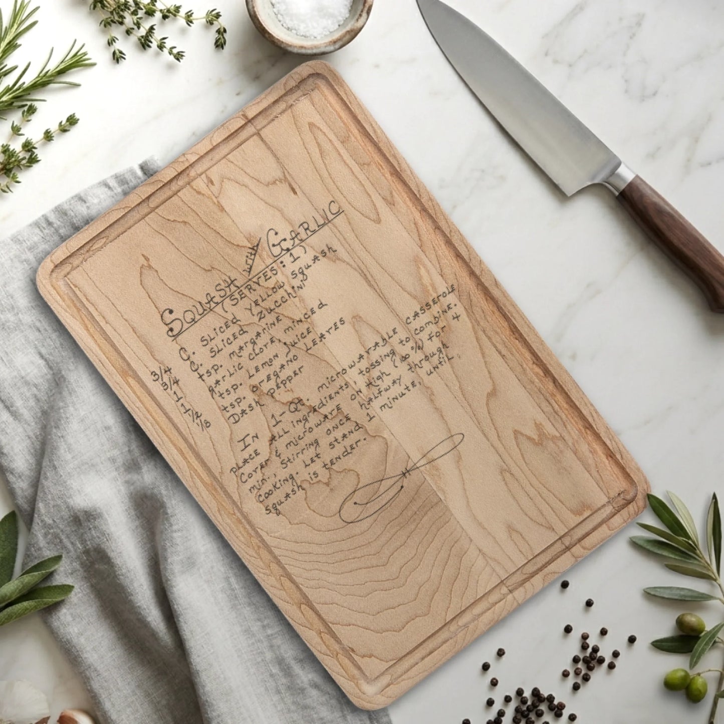 Rectangle Cutting Board with Drip Maple for TIB