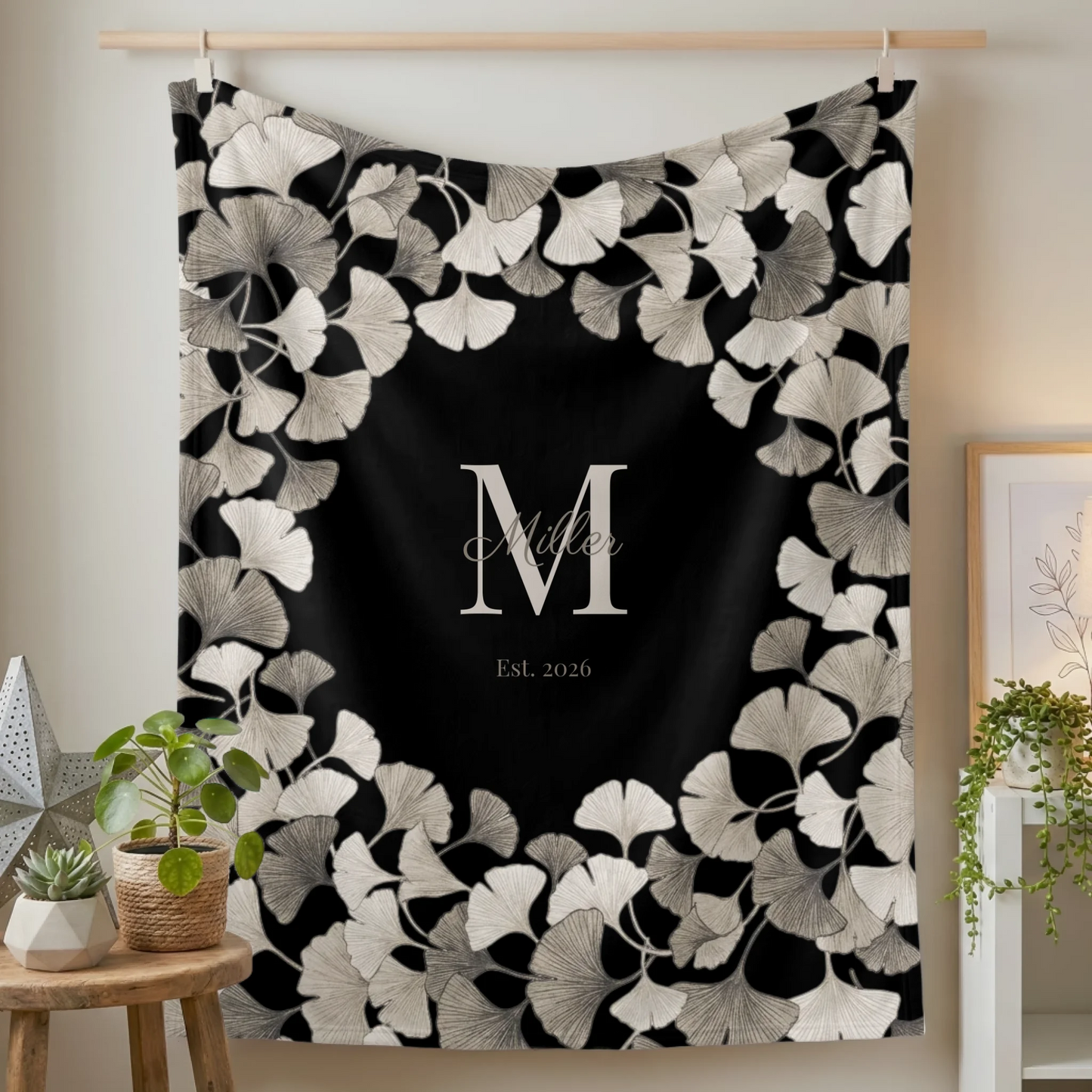 Fleece Blanket Small on Wall Lifestyle Closeup