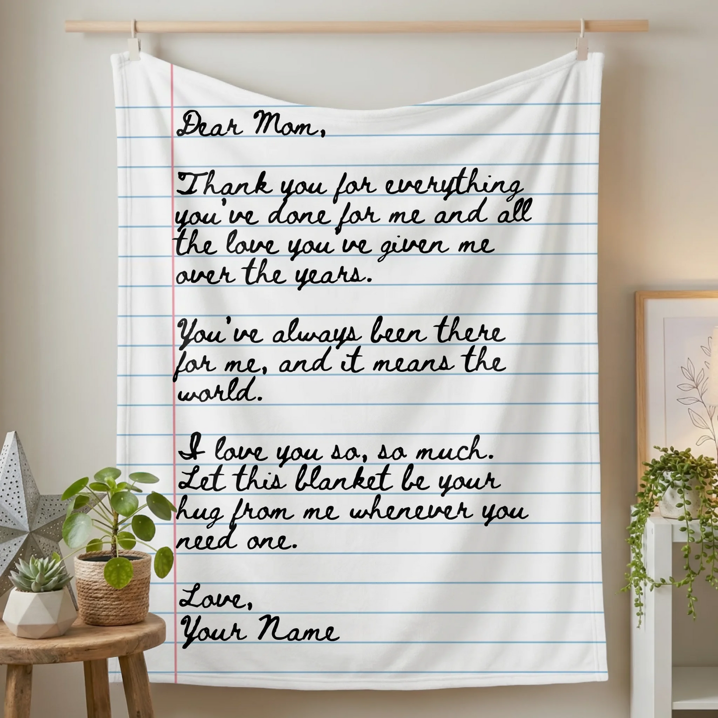Fleece Blanket Small on Wall Lifestyle Closeup