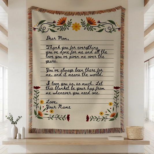 Woven Blanket Lifestyle Closeup Mockup