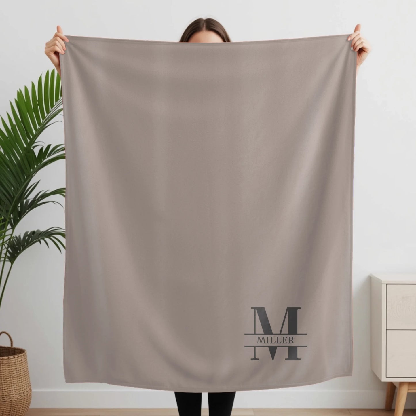 Woman Holding Fleece Blanket Closeup
