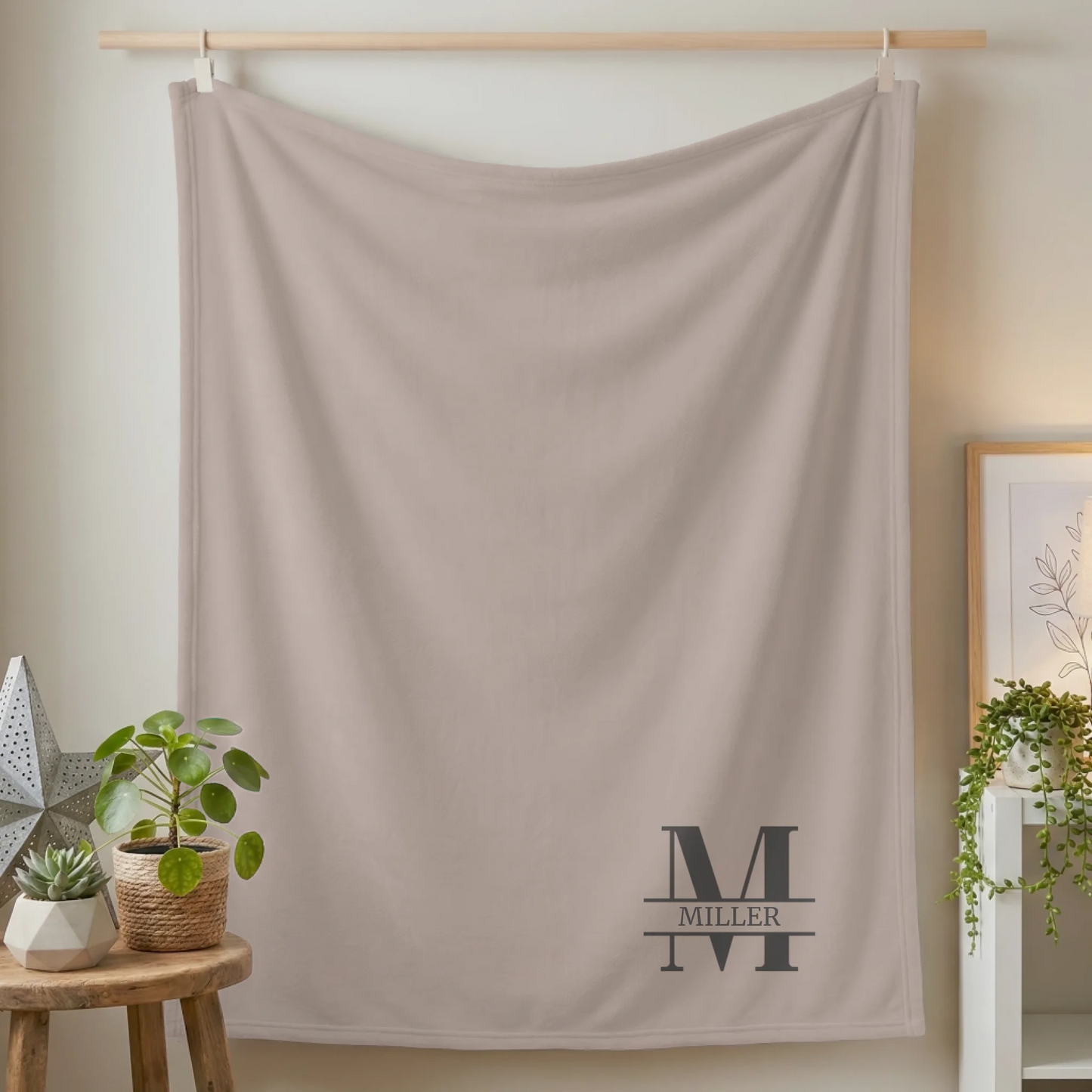 Fleece Blanket Small on Wall Lifestyle Closeup