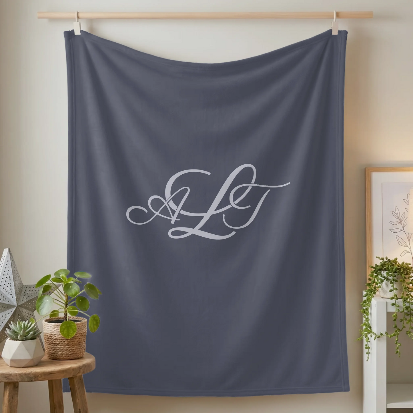 Fleece Blanket Small on Wall Lifestyle Closeup
