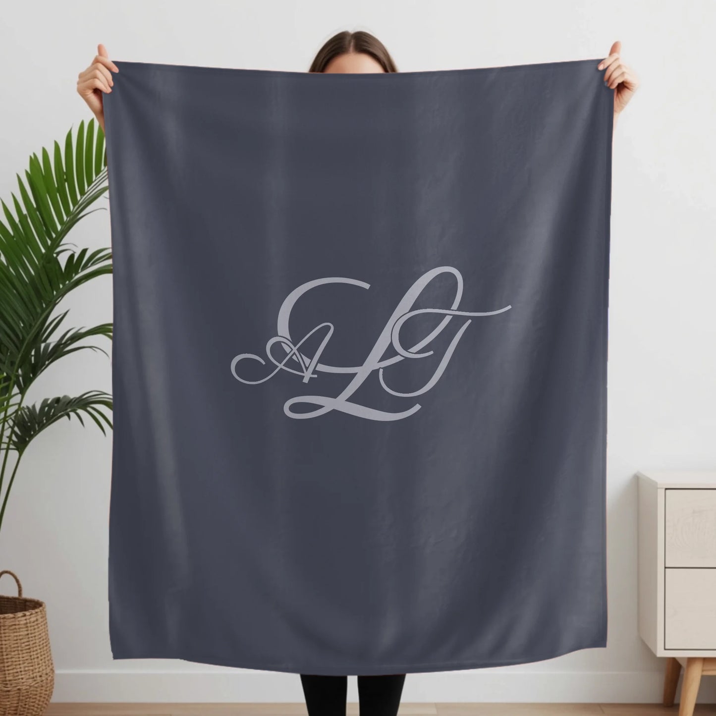 Woman Holding Fleece Blanket Closeup