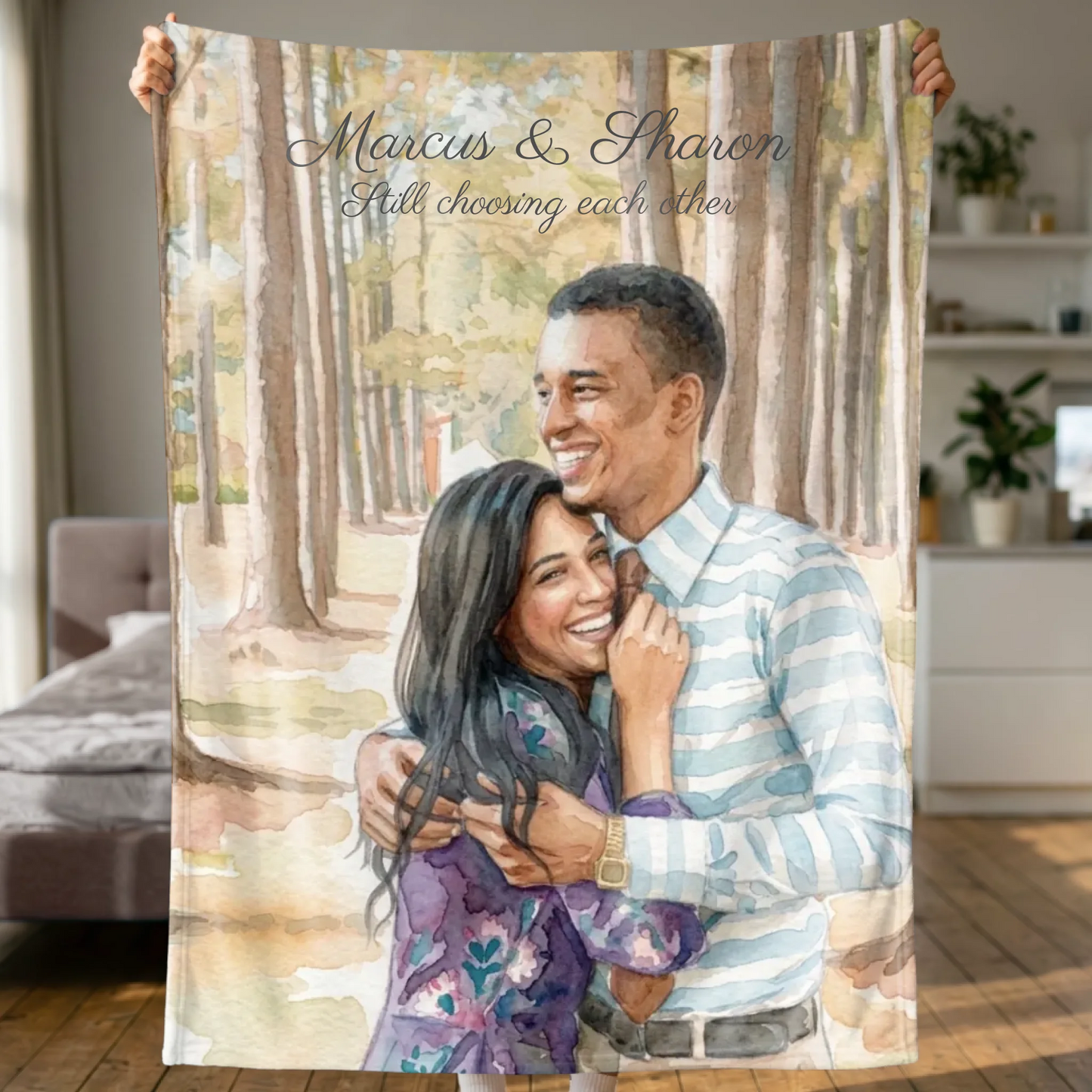 Woman Holding Blanket 2