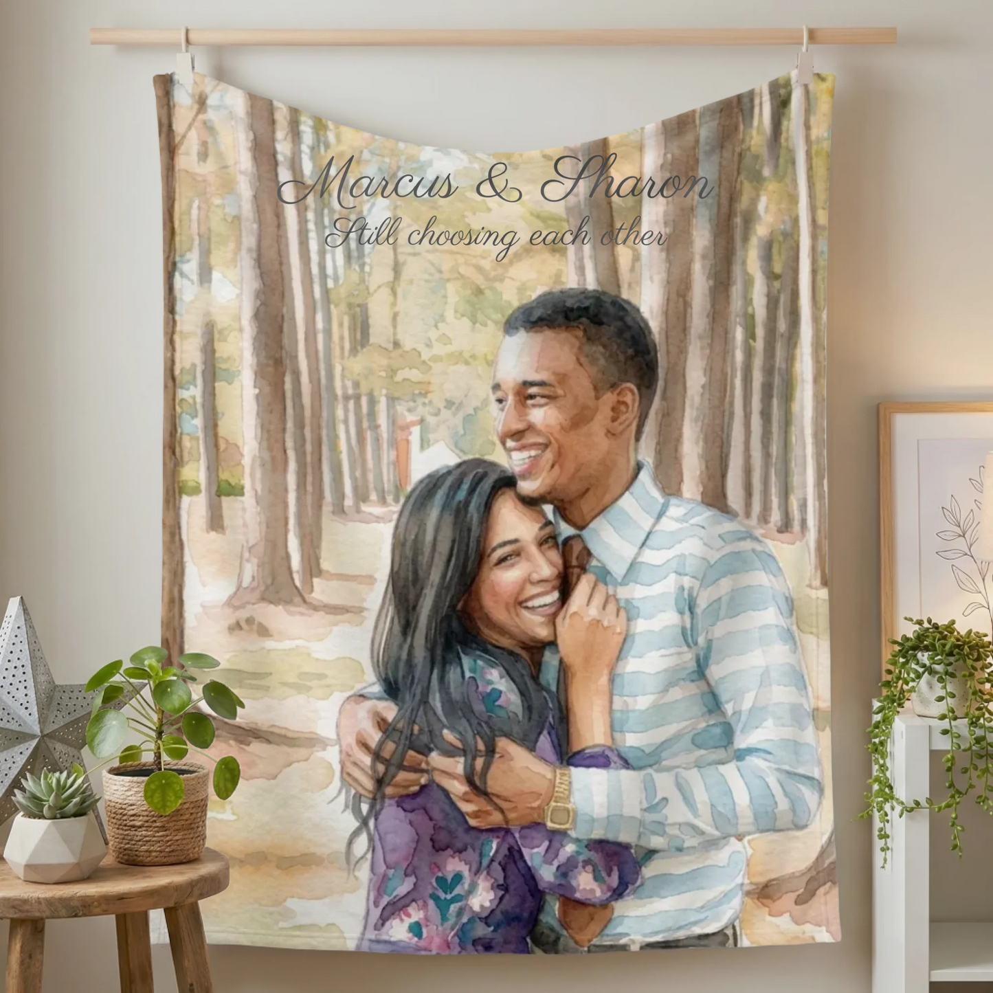 Fleece Blanket Small on Wall Lifestyle Closeup