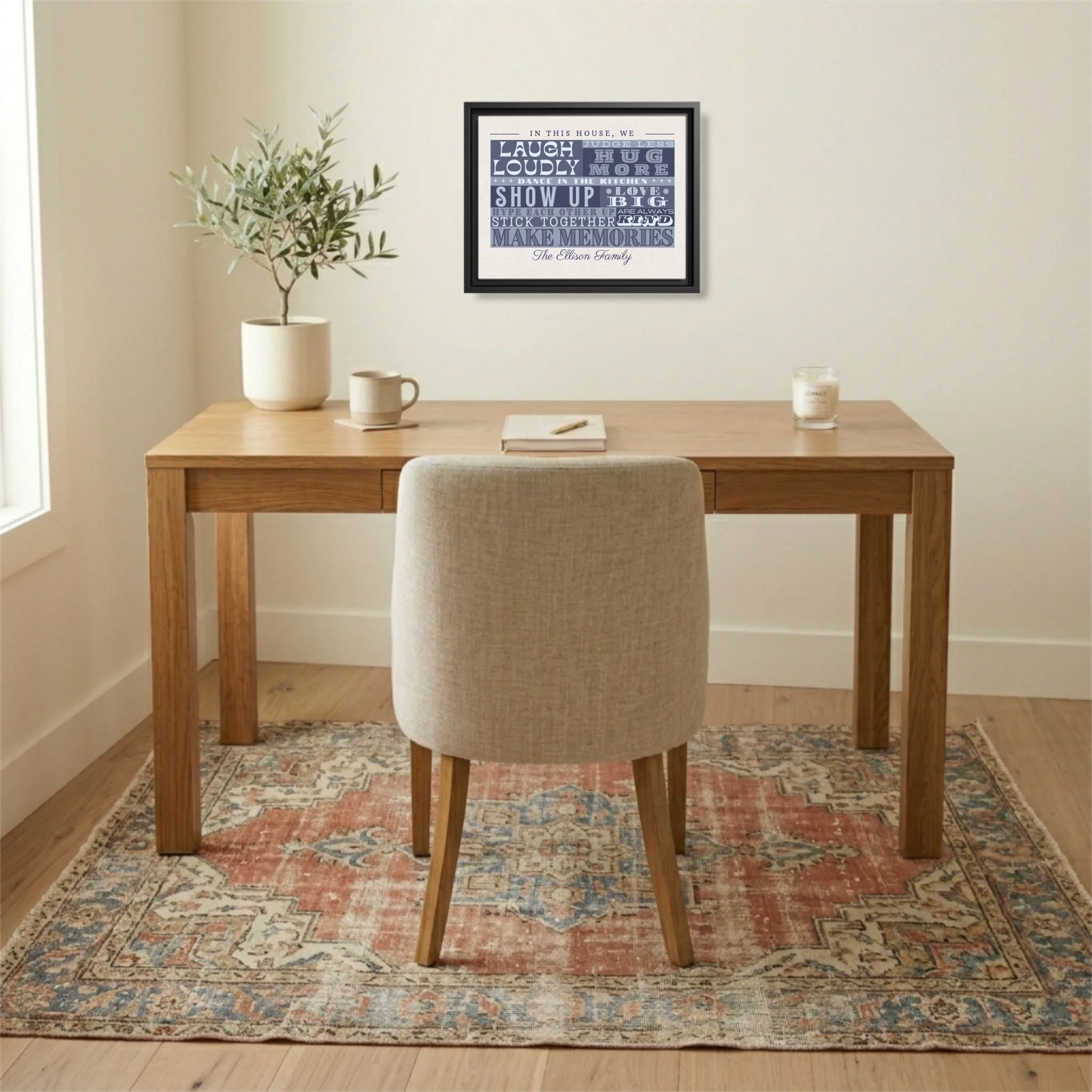 Black framed 14.11 Rectangular Canvas Lifestyle Mockup