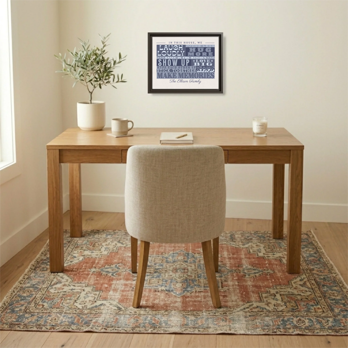 Espresso framed 14.11 Rectangular Canvas Lifestyle Mockup