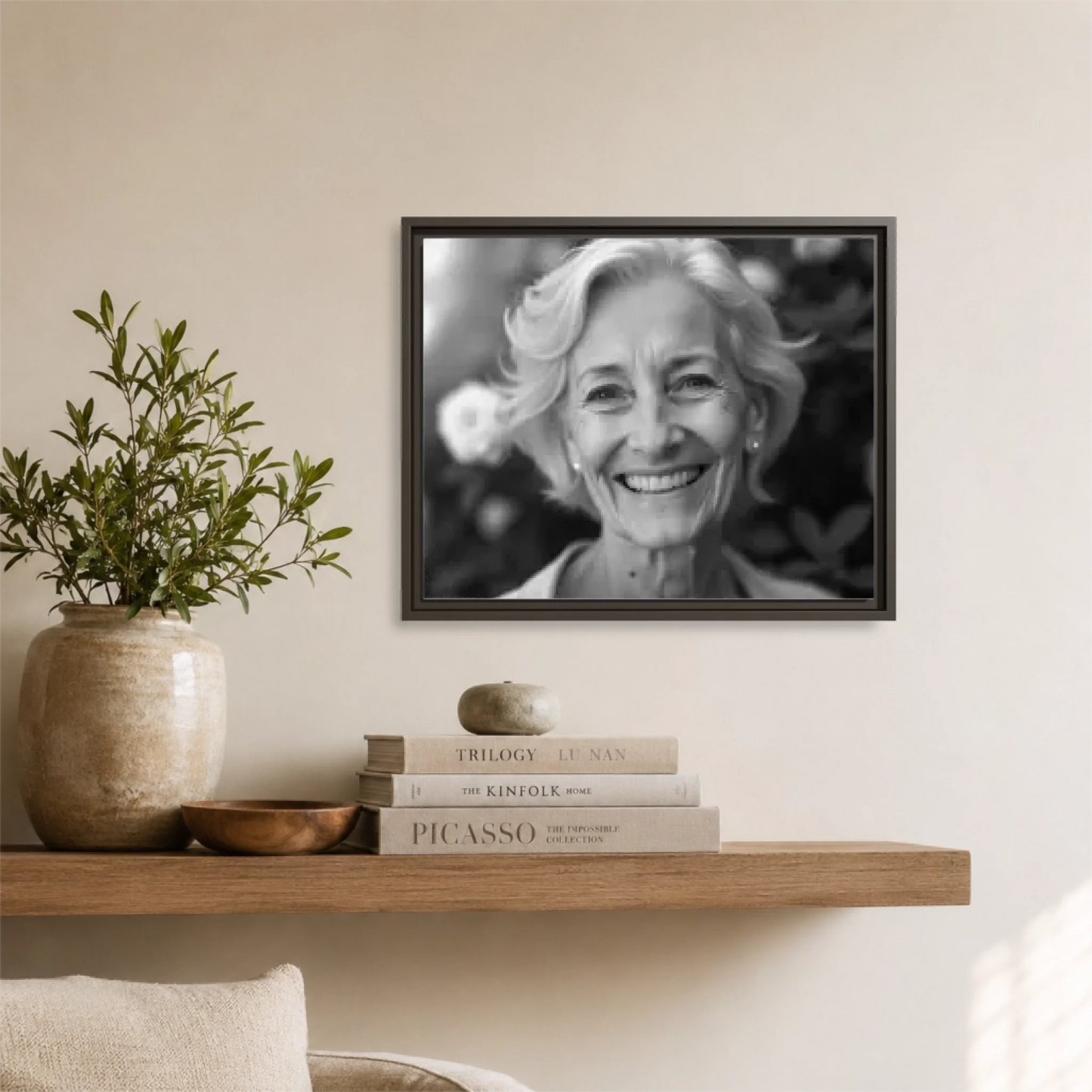 Espresso framed Horizontal 5.4 20x16 Canvas Mockup for TIB