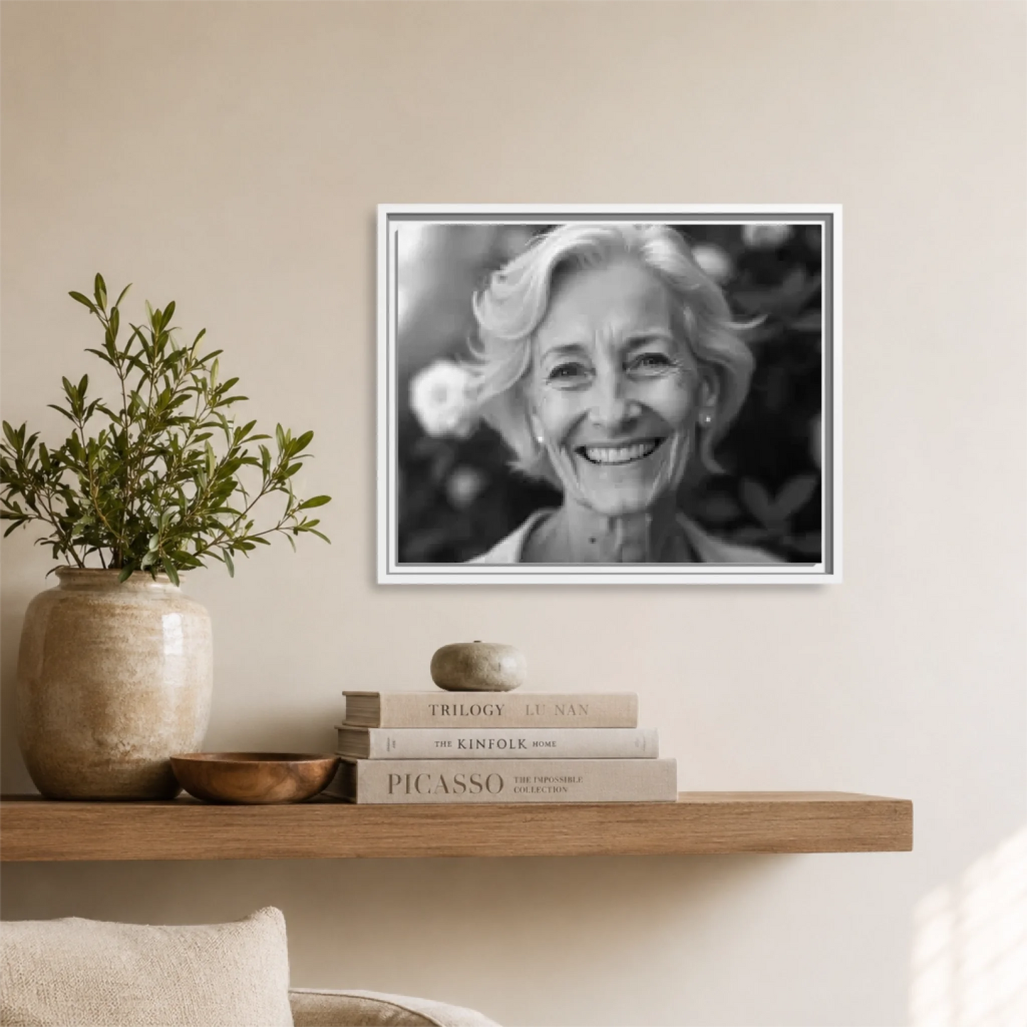 White framed Horizontal 5.4 20x16 Canvas Mockup for TIB