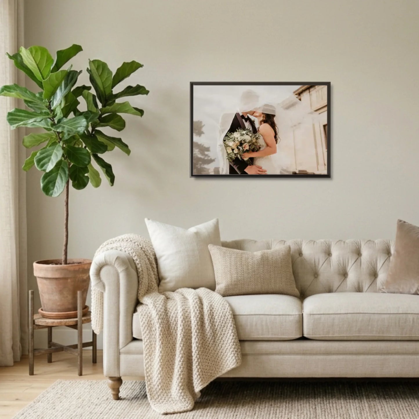 Espresso framed 36x24 Horizontal Canvas (2.3) Lifestyle Mockup