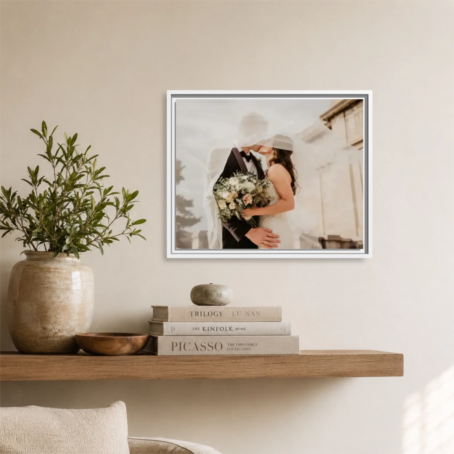 White framed Horizontal 5.4 20x16 Canvas Mockup for TIB