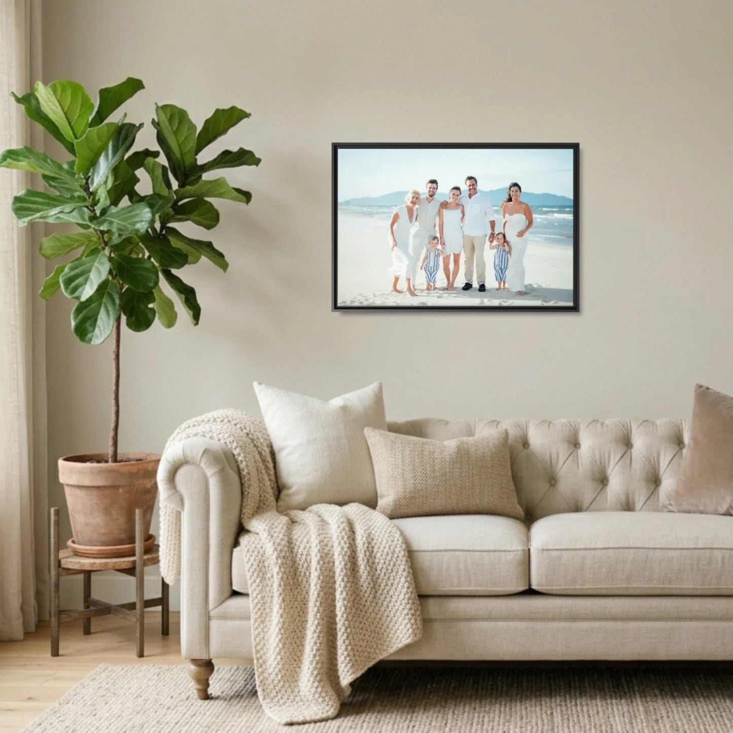 Black framed 36x24 Horizontal Canvas (2.3) Lifestyle Mockup