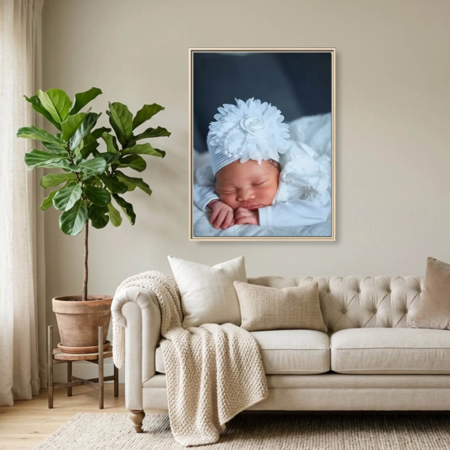 Natural Framed 30x40 (3.4) Vertical Rectangular Canvas