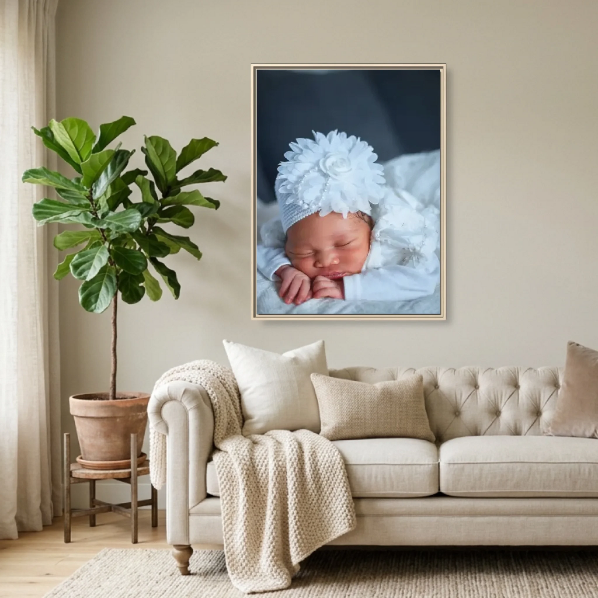 Natural Framed 30x40 (3.4) Vertical Rectangular Canvas