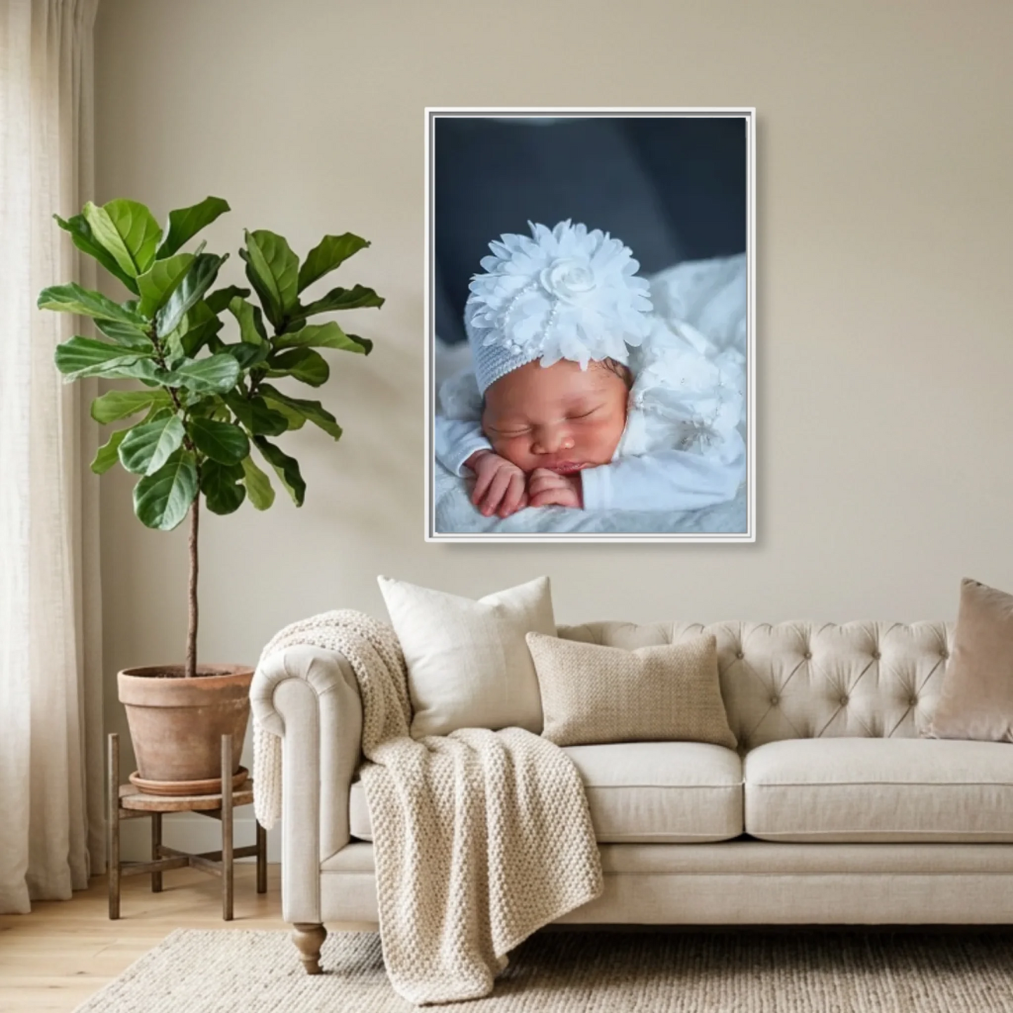 White Framed 30x40 (3.4) Vertical Rectangular Canvas