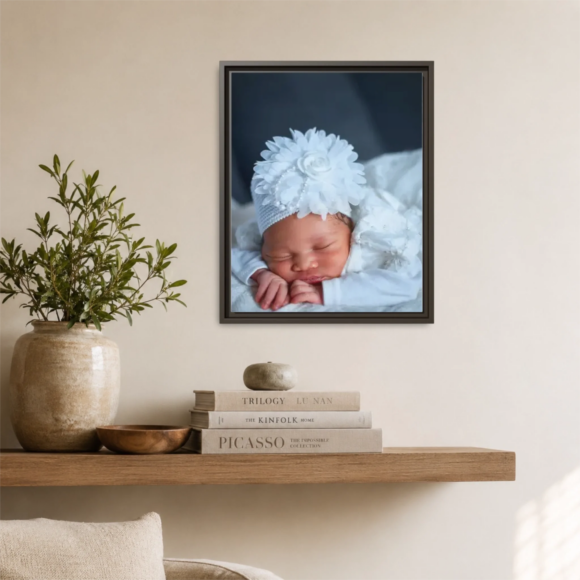 Espresso Framed 16x20 Vertical Canvas (4.5) Mockup For TIB