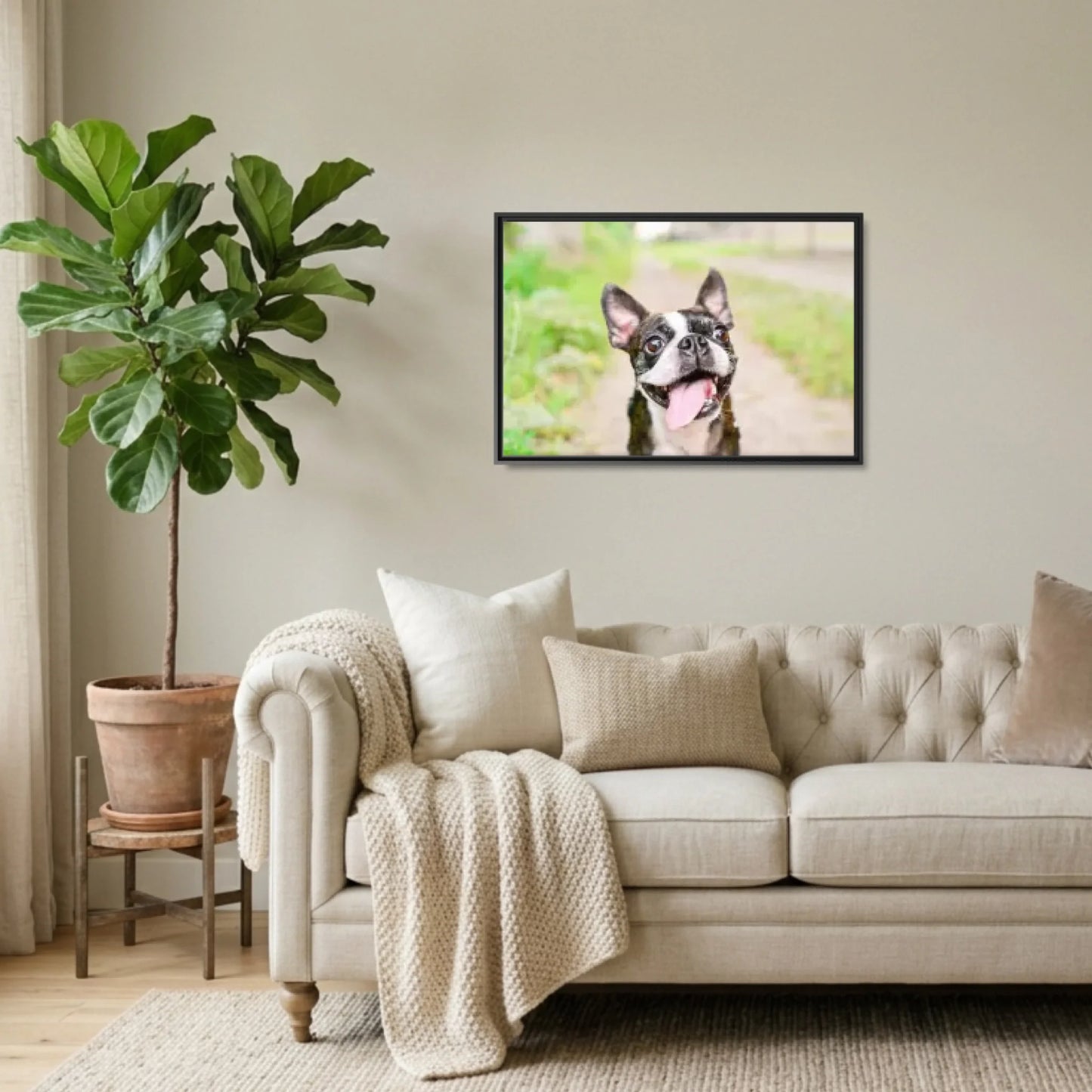 Black framed 36x24 Horizontal Canvas (2.3) Lifestyle Mockup