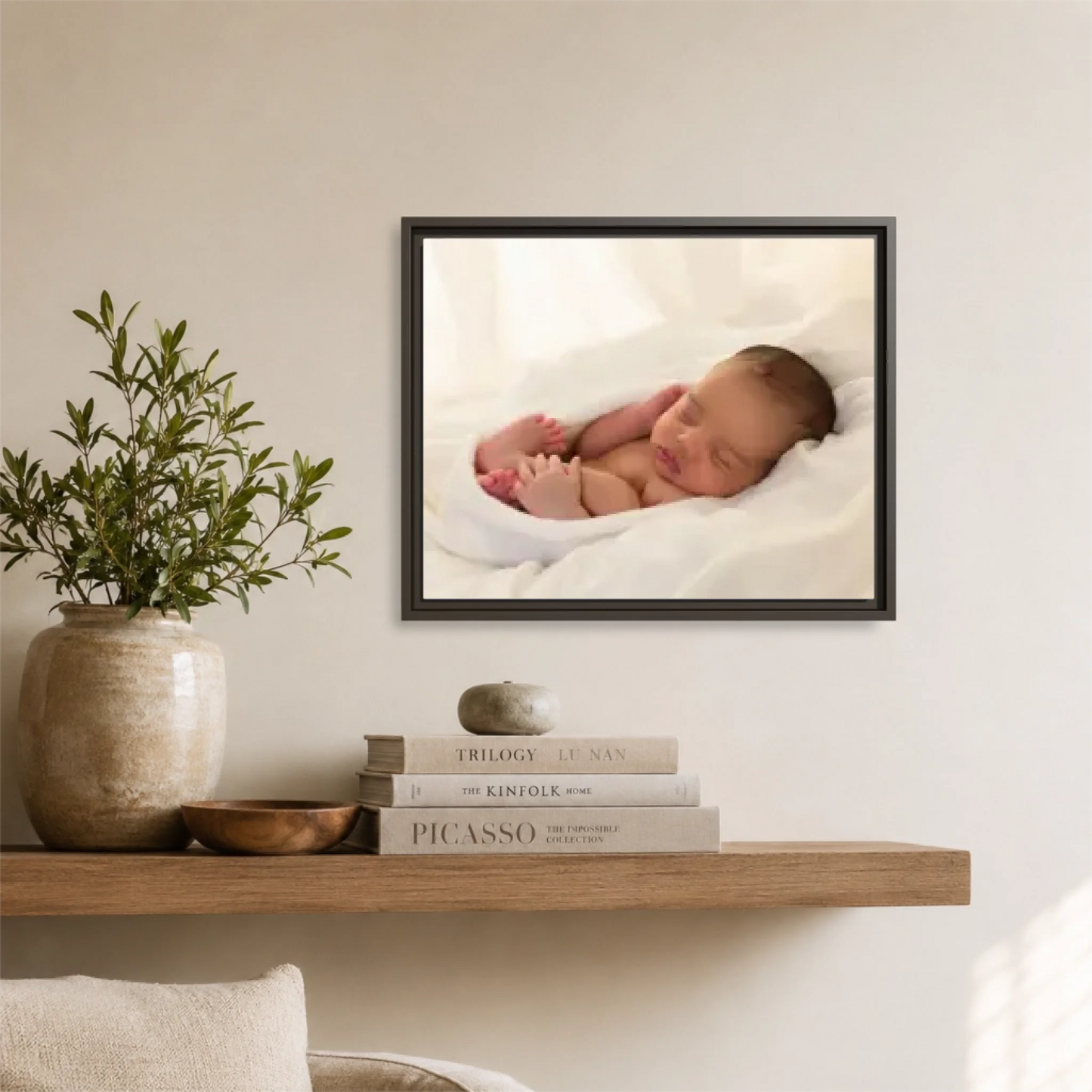 Espresso framed Horizontal 5.4 20x16 Canvas Mockup for TIB