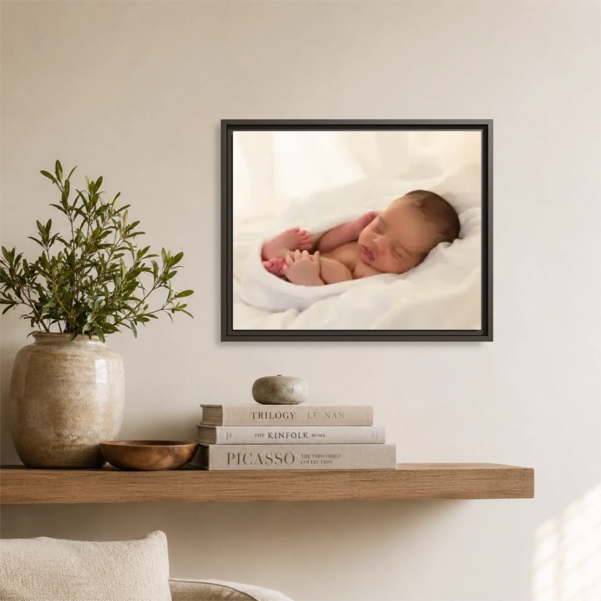 Espresso framed Horizontal 5.4 20x16 Canvas Mockup for TIB