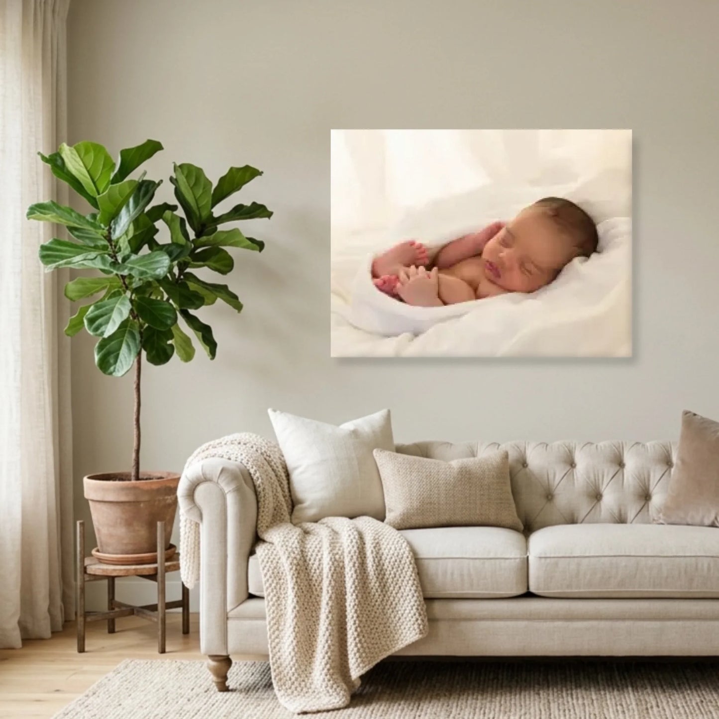 Unframed Horizontal 4.3 Rectangular Canvas Lifestyle Mockup