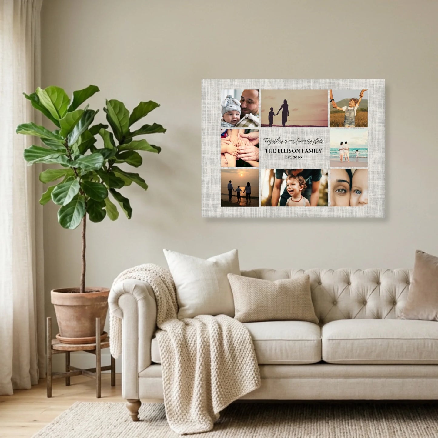 Unframed Horizontal 4.3 Rectangular Canvas Lifestyle Mockup
