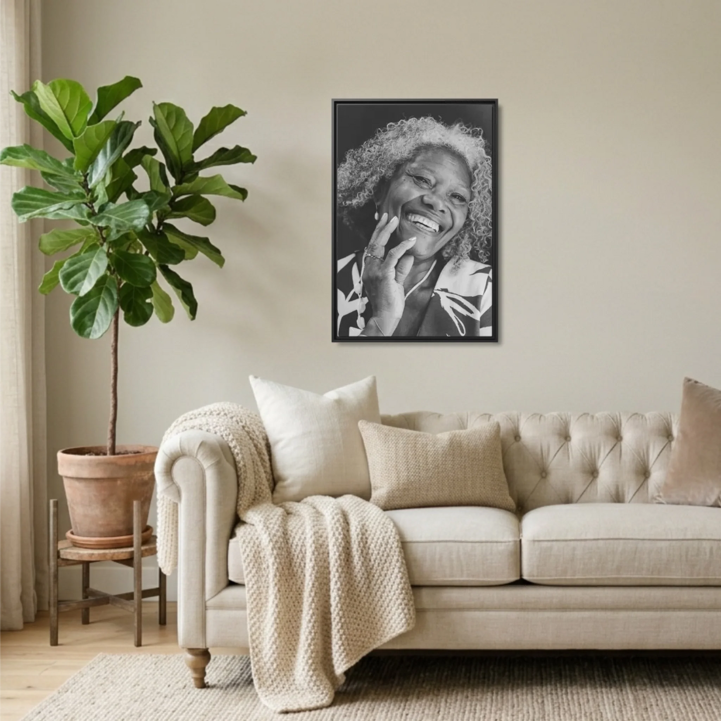 Black Framed 24x36 Vertical Canvas (2.3) Mockup For TIB