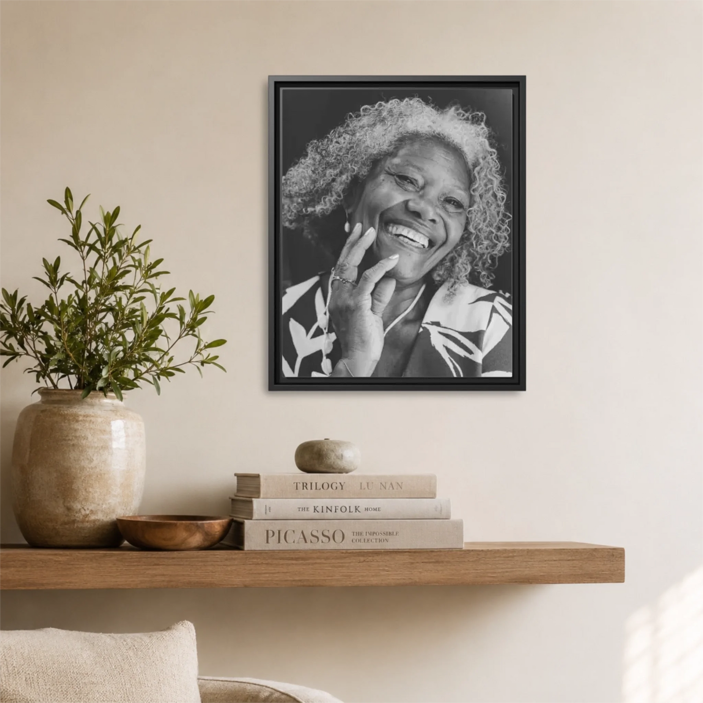 Black Framed 16x20 Vertical Canvas (4.5) Mockup For TIB
