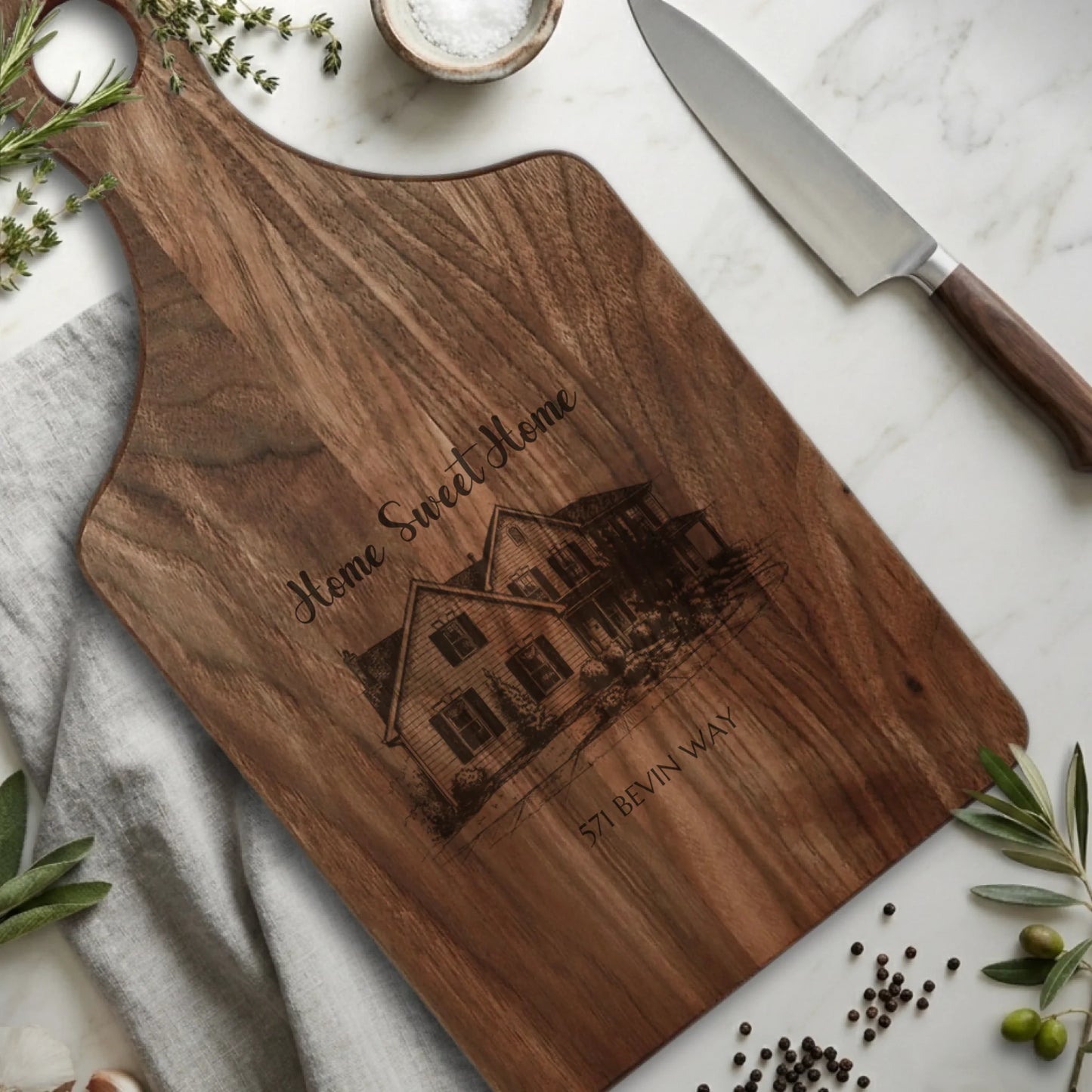 Paddle Cutting Board Walnut for TIB