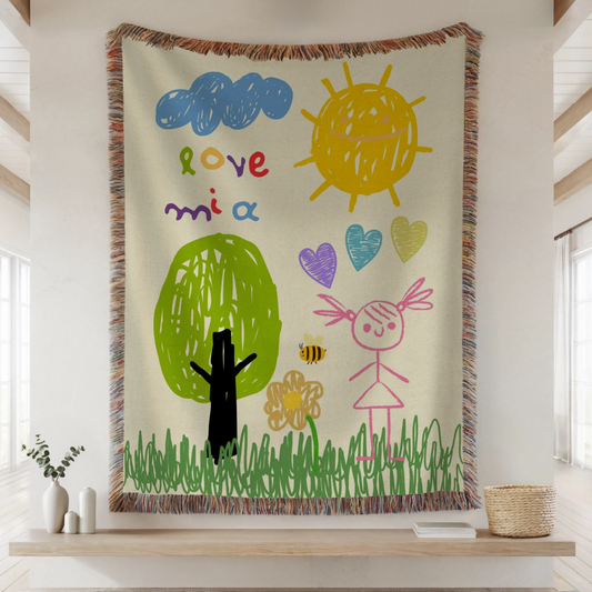 Woven Blanket Lifestyle Closeup Mockup