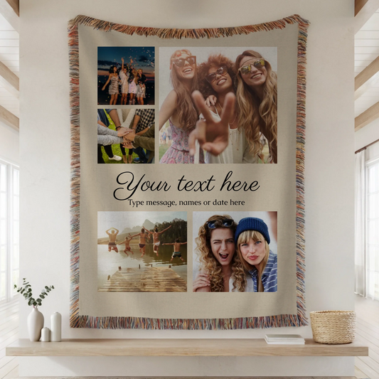 Woven Blanket Lifestyle Closeup Mockup