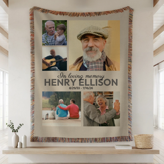 Woven Blanket Lifestyle Closeup Mockup