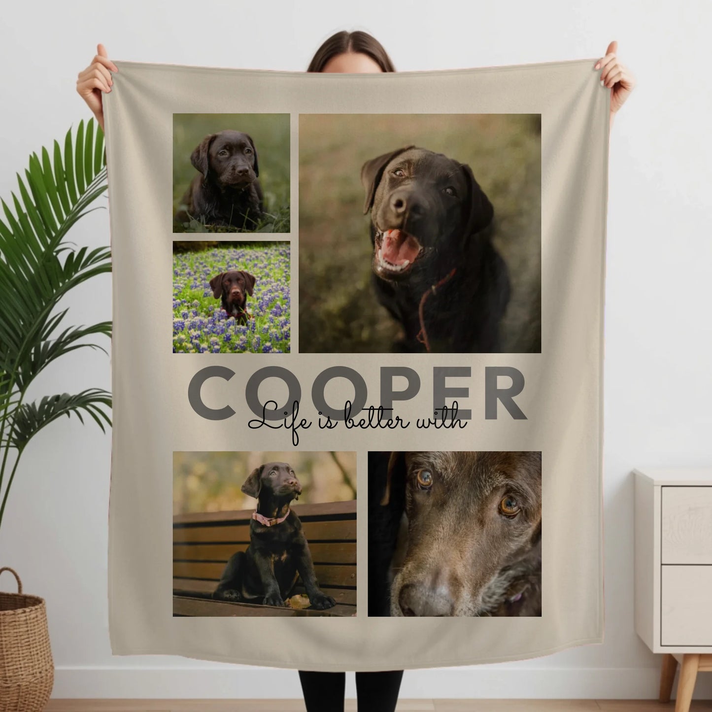 Woman Holding Fleece Blanket Closeup