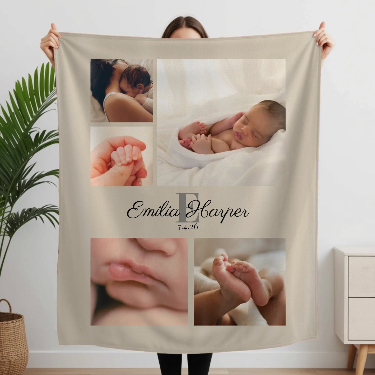 Woman Holding Fleece Blanket Closeup