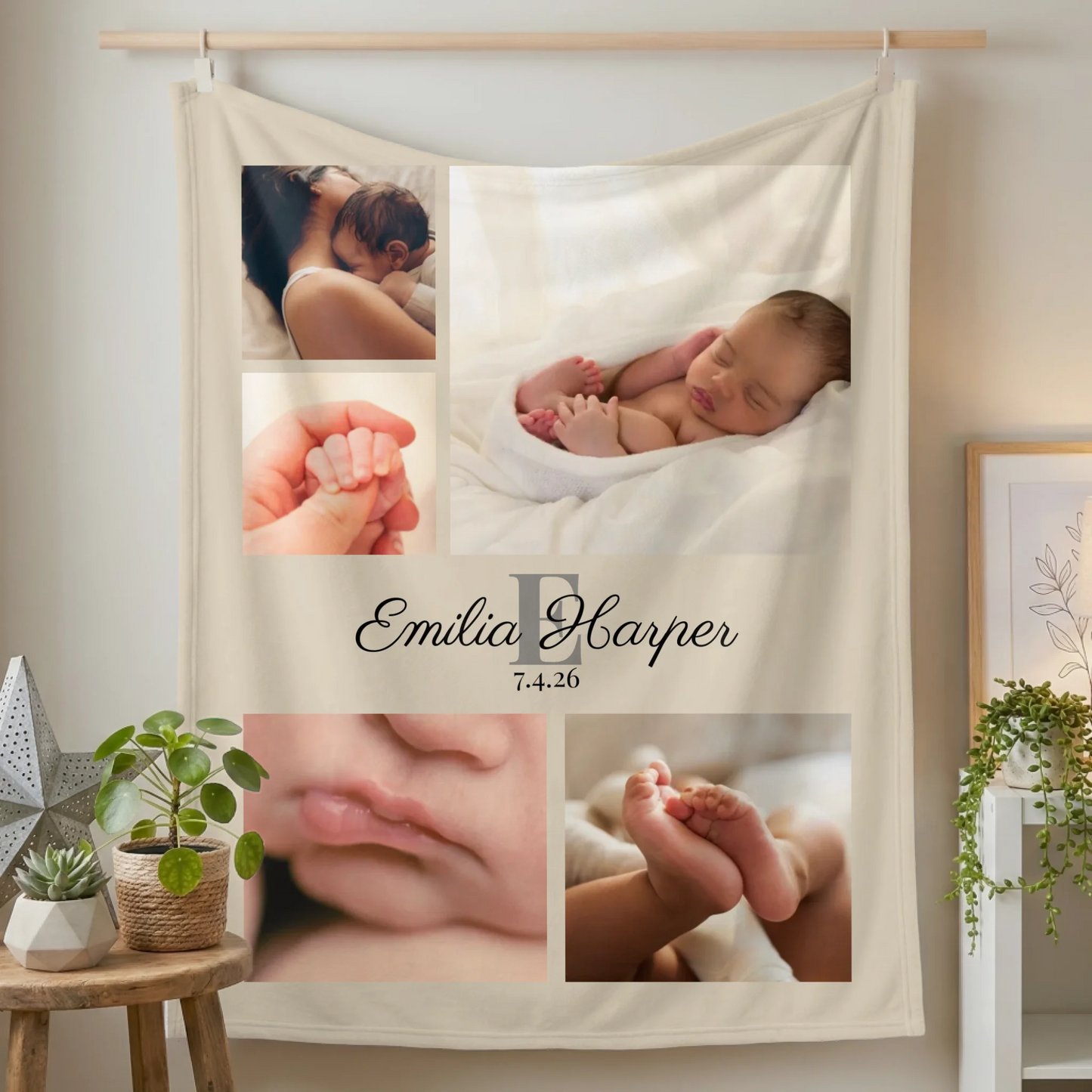 Fleece Blanket Small on Wall Lifestyle Closeup