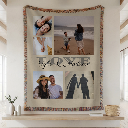 Woven Blanket Lifestyle Closeup Mockup
