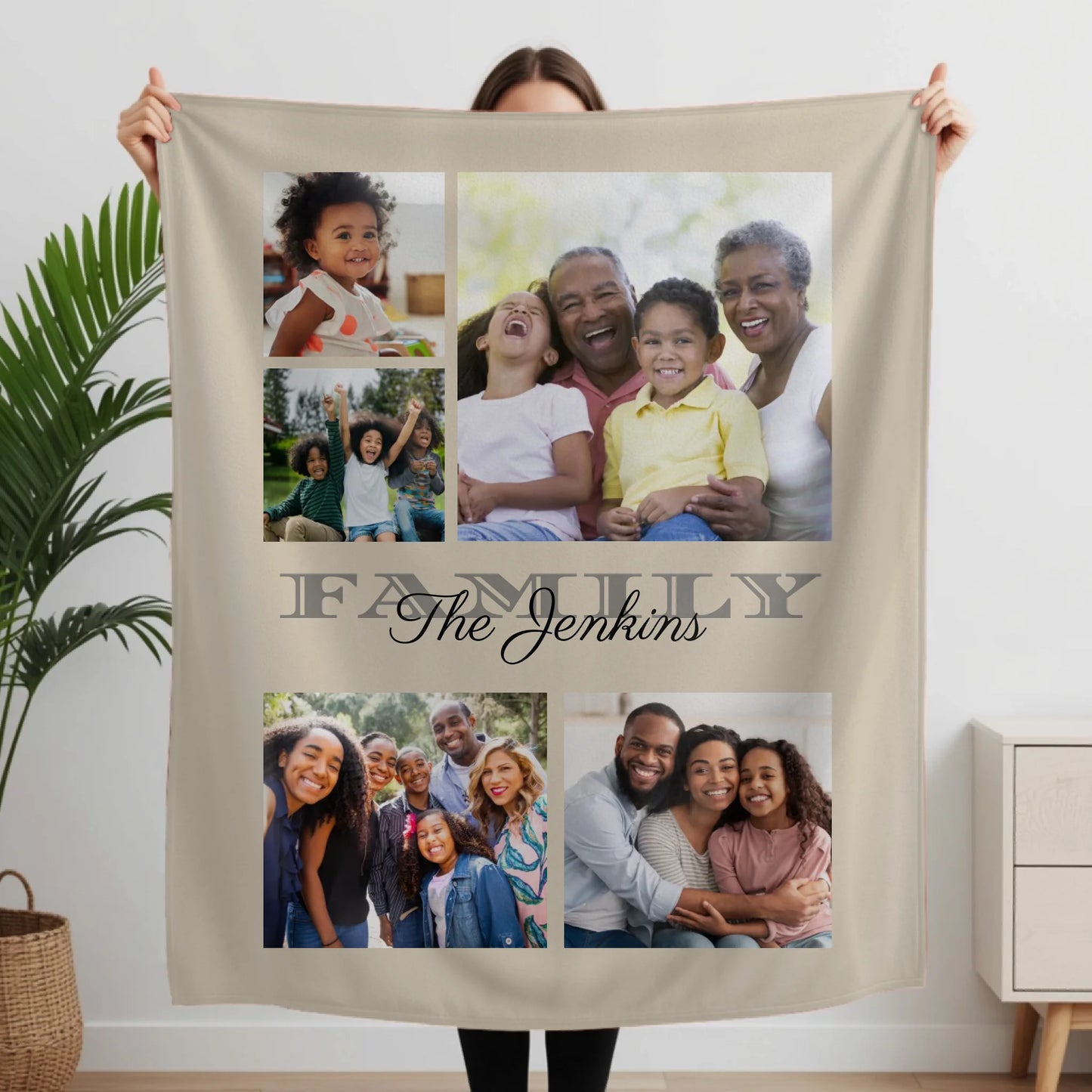 Woman Holding Fleece Blanket Closeup